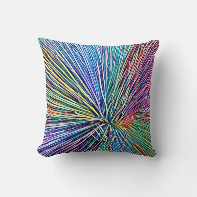 Rainbow Colors Pflanze Throw Kissen (Vorderseite)