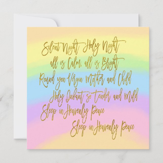 Rainbow Colors Silent Night Texte Weihnachten (Vorderseite)