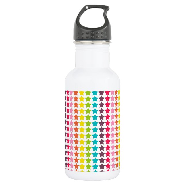 Rainbow Colors Star Pattern Edelstahlflasche (Vorderseite)