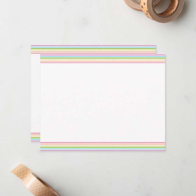Rainbow Colors Stripe Blank Template Trendy Mitteilungskarte (Vorderseite/Rückseite Beispiel)