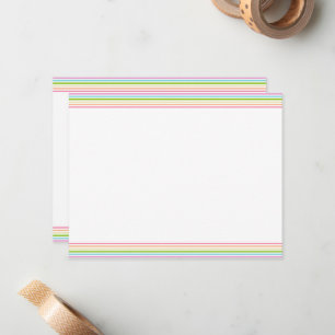 Rainbow Colors Stripe Blank Template Trendy Mitteilungskarte