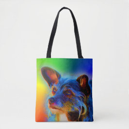 Rainbow Colors Terrier Mix Abstrakt Hunde Kunst