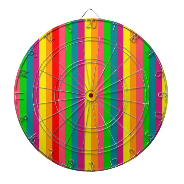 Rainbow Colors Vertical Stripes Style Dartscheibe (vorne)