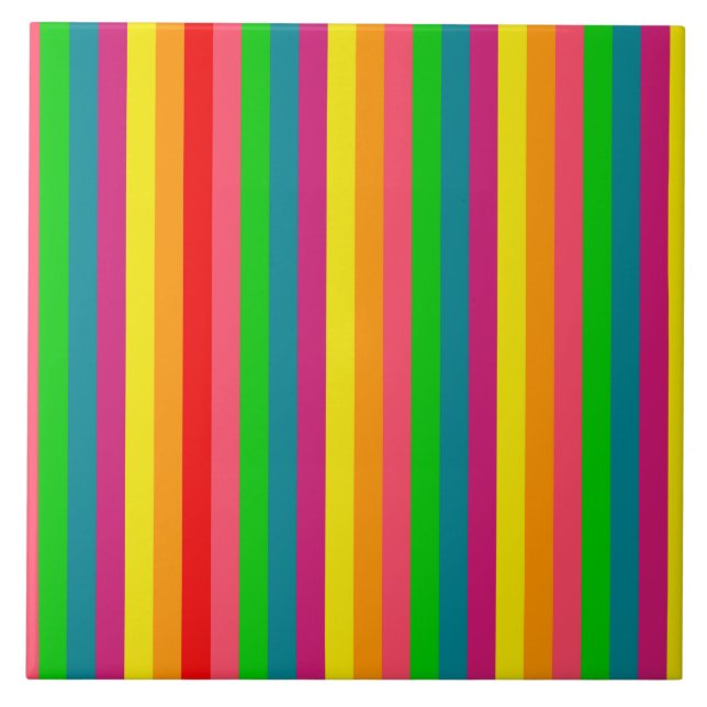 Rainbow Colors Vertical Stripes Style Fliese (Vorderseite)