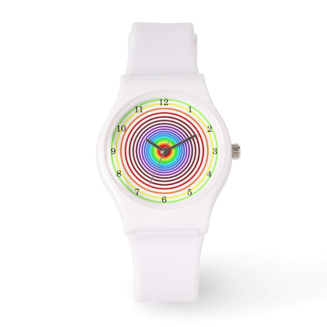 Rainbow Colors Watch with Circles - Your Color Armbanduhr (Vorderseite)