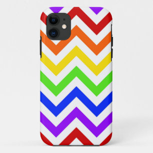 Rainbow Colors, White Large Zickzack ZigZag Muster Case-Mate iPhone Hülle