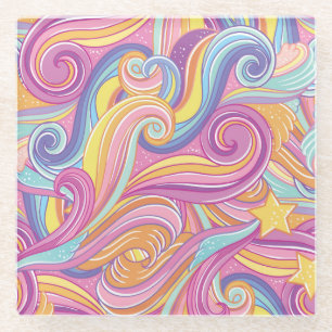 Rainbow Comet: Magical Dreamy Sky. Glasuntersetzer