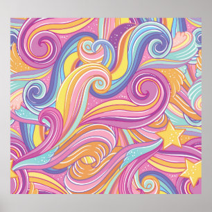 Rainbow Comet: Magical Dreamy Sky. Poster