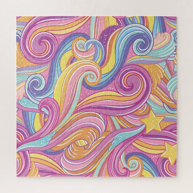 Rainbow Comet: Magical Dreamy Sky. Puzzle (Vertikal)