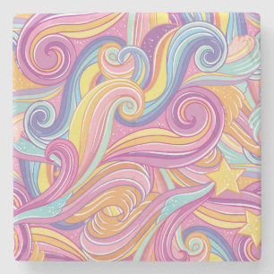 Rainbow Comet: Magical Dreamy Sky. Steinuntersetzer