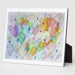 Rainbow Community Hearts Art Print Plaques Fotoplatte