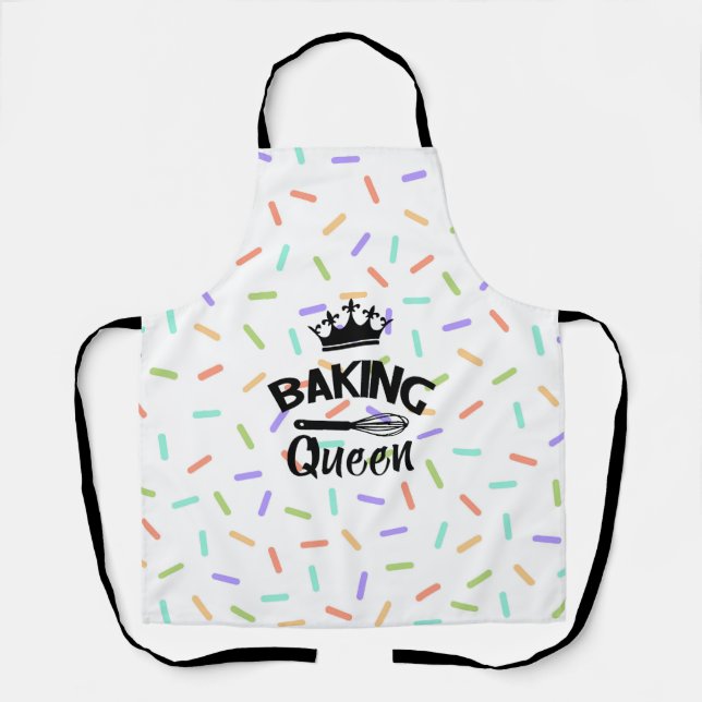 Rainbow Confetti Backen Königin lustigen Slogan Schürze (Vorderseite)