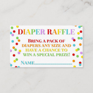 Rainbow Confetti Diaper Raffelkarte Begleitkarte