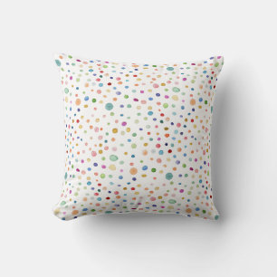 Rainbow Confetti Dots Watercolor Throw Kissen