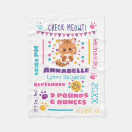 Rainbow Confetti Niedlich Kitty Cat Baby Birth Sta Fleecedecke