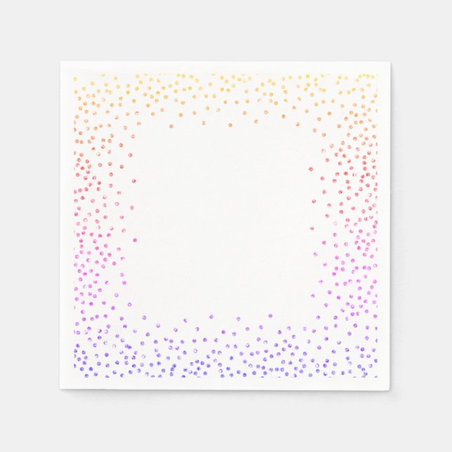 Rainbow Confetti Paper Napkins Serviette (Vorderseite)