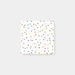 Rainbow Confetti Polka Dot Post-it Klebezettel