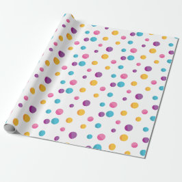 Rainbow Confetti Polka Dots Geburtstagsparty Geschenkpapier