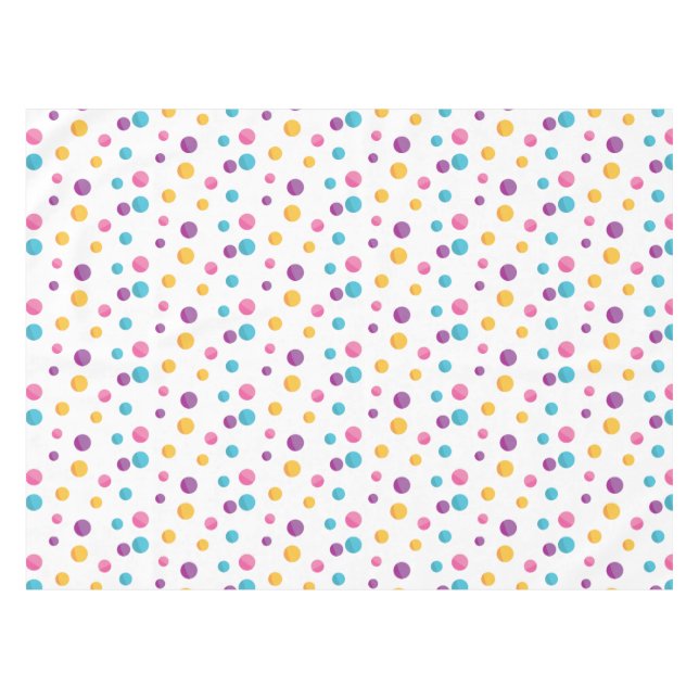 Rainbow Confetti Polka Dots Geburtstagsparty Tischdecke (Vorderseite (Horizontal))
