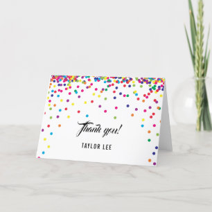 Rainbow Confetti Sprinkles Geburtstagsparty Dankeskarte
