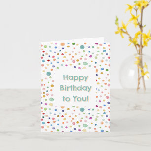 Rainbow Confetti Wasserfarbe Punkte Geburtstagskar Karte