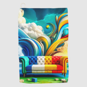 Rainbow Couch Golfhandtuch