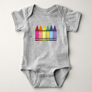 Rainbow Crayon Crayons Artist Art Teacher Pride Baby Strampler