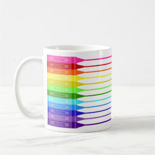 Rainbow Crayon Fun Stripes Kaffeetasse