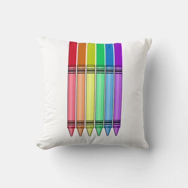 Rainbow Crayon Kissen (Vorderseite)