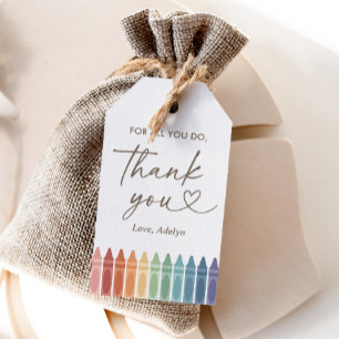 Rainbow Crayon Lehrer schätzen Geschenkmarke Geschenkanhänger