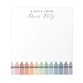 Rainbow Crayon Notepad Notizblock