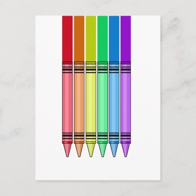 Rainbow Crayon Postkarte (Vorderseite)