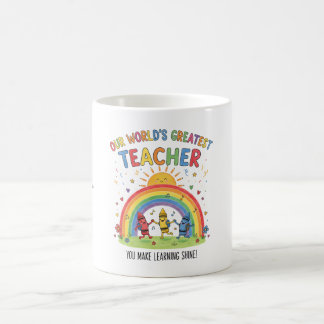 Rainbow Crayon Sun Worlds Greatest Teacher Kaffeetasse