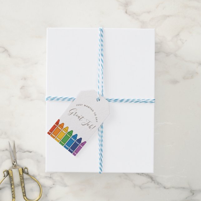 Rainbow Crayon Teacher Appreciation Gift Tag – Cus Geschenkanhänger (Mit Garn)