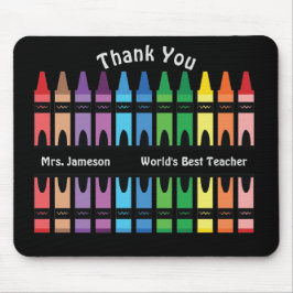 Rainbow Crayon von der Black Colorful World Mousepad