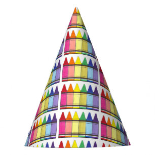 Rainbow Crayons Artist Art Class Birthday Party Partyhütchen
