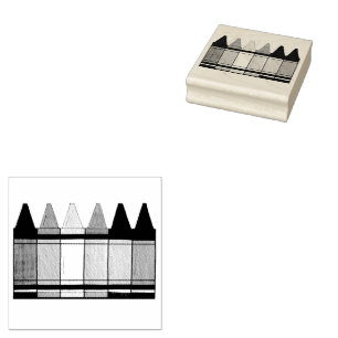 Rainbow Crayons Artist Art Class Colour School Gummistempel