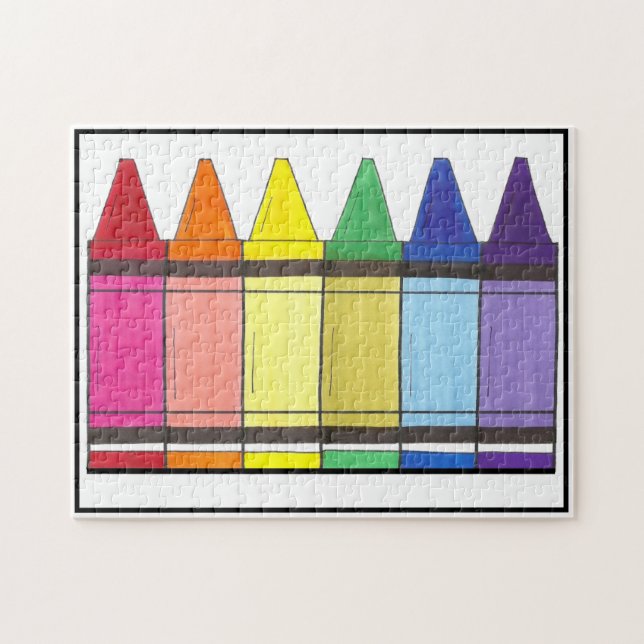 Rainbow Crayons Artist Art Teachor Coloring Puzzle (Horizontal)