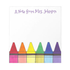 Rainbow Crayons ein Hinweis von Art Teacher Artist Notizblock