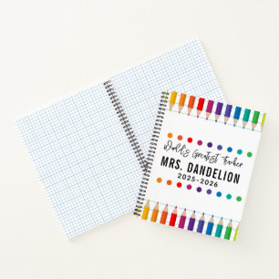 Rainbow Crayons Kindergarten Lehrer Notizbuch