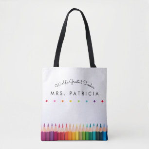 Rainbow Crayons Kindergarten Teacher Geschenk Tote