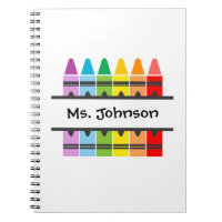 Rainbow Crayons Preschool Teacher Notebook