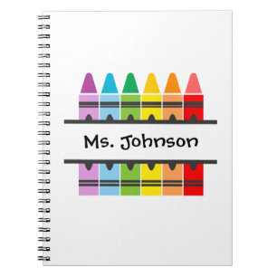 Rainbow Crayons Preschool Teacher Notebook Notizblock