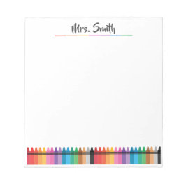 Rainbow Crayons Preschool Teacher Notepad Notizblock