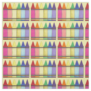 Rainbow Crayons School Teacher Art Supplier Class Stoff