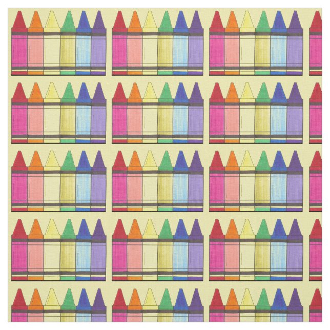 Rainbow Crayons School Teacher Art Supplier Class Stoff (Muster)