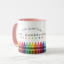 Rainbow Crayons Weltbest Teacher Coffee