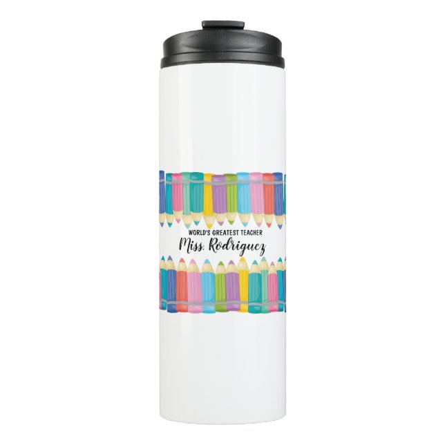 Rainbow Crayons Weltbest Teacher Coffee Tasse (Vorderseite)