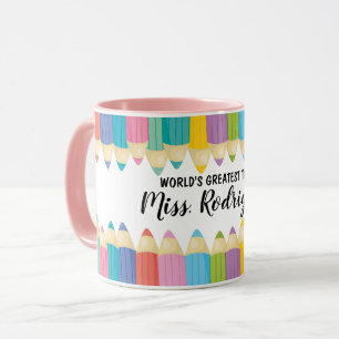 Rainbow Crayons Weltbest Teacher Coffee Tasse