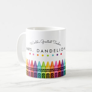 Rainbow Crayons Weltbest Teacher Coffee Tasse